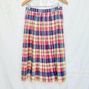 J. Crew Shimmery Madras Plaid Skirt